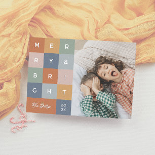 Merry & Bright Colourful Modern Christmas Photo