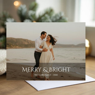 Merry & Bright Couple Winter Christmas Holiday Card