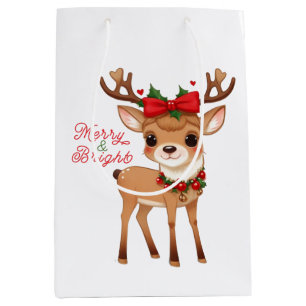 Merry&Bright Cute Reindeer Gift Bags