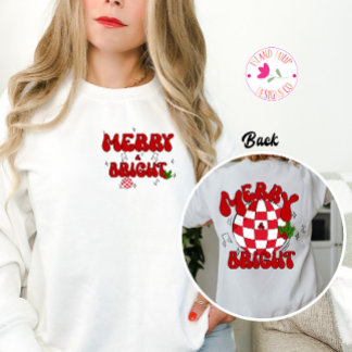 Merry & Bright Disco Ball Red & Green Christmas  Sweatshirt