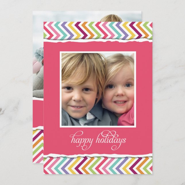 Merry & Bright Double Sided Holiday Photo Card (Front/Back)