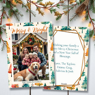 Merry & Bright Family Photo Christmas Holiday Card