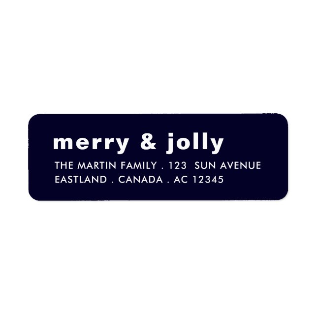 Merry & Bright Festive Christmas Address Design (Front)