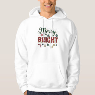 Merry & Bright – Festive Christmas Typography Hoodie