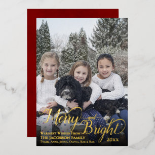 Merry & Bright Full Frame Calligraphy Text Overlay