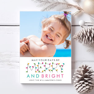Merry & Bright Fun Modern Christmas Holiday Photo