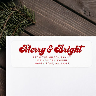 Merry Bright Fun Modern Holiday Return Address