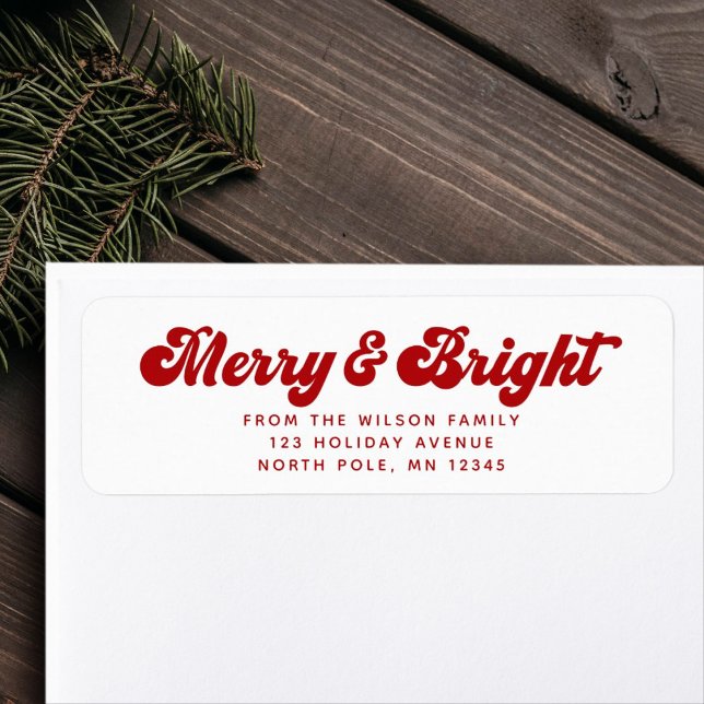 Merry Bright Fun Modern Holiday Return Address (Creator Uploaded)