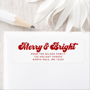 Merry Bright Fun Modern Holiday Return Address