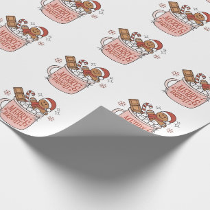  Merry & Bright Gingerbread in Bathtub Of Cacao   Wrapping Paper