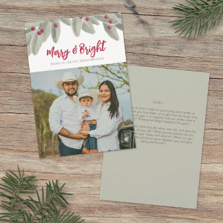 Merry & Bright Green and Red Christmas Card