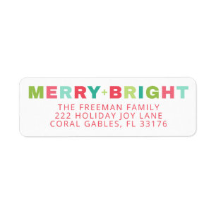 Merry + Bright Holiday Address Label