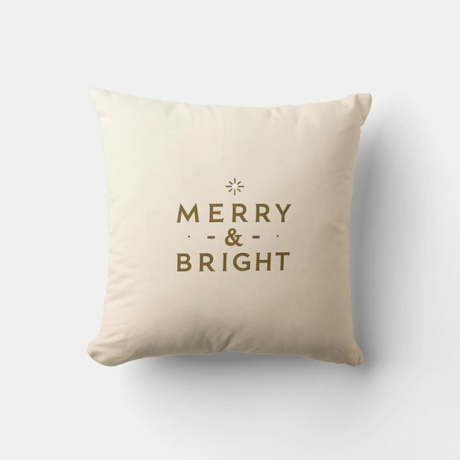 Merry & Bright Holiday Decorative  Cushion (Front)