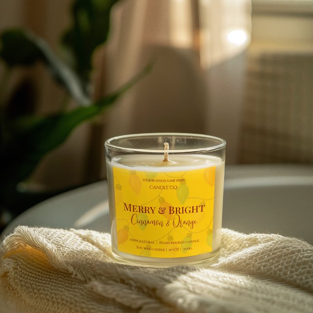 Merry & Bright Holiday | Editable Christmas Candle Square Sticker (Creator Uploaded)