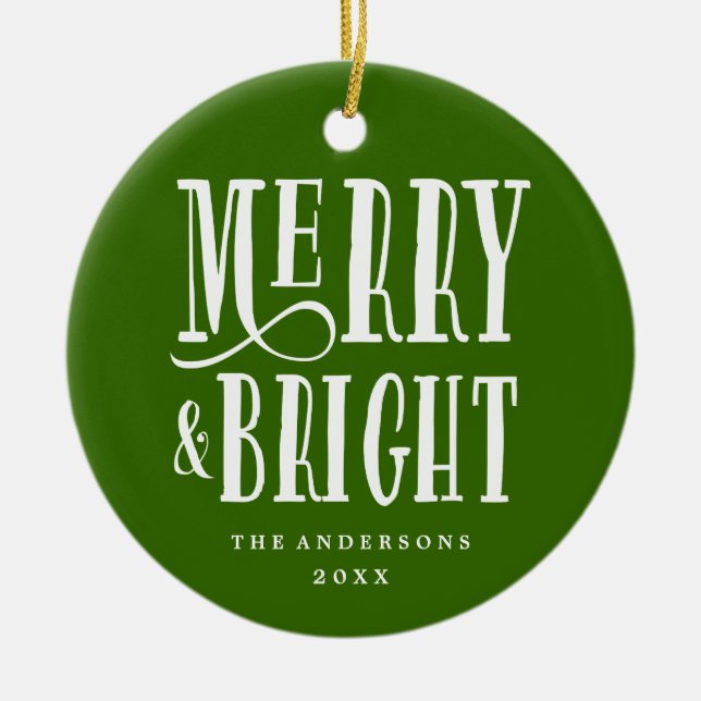 Merry & Bright | Holiday Ornament (Front)