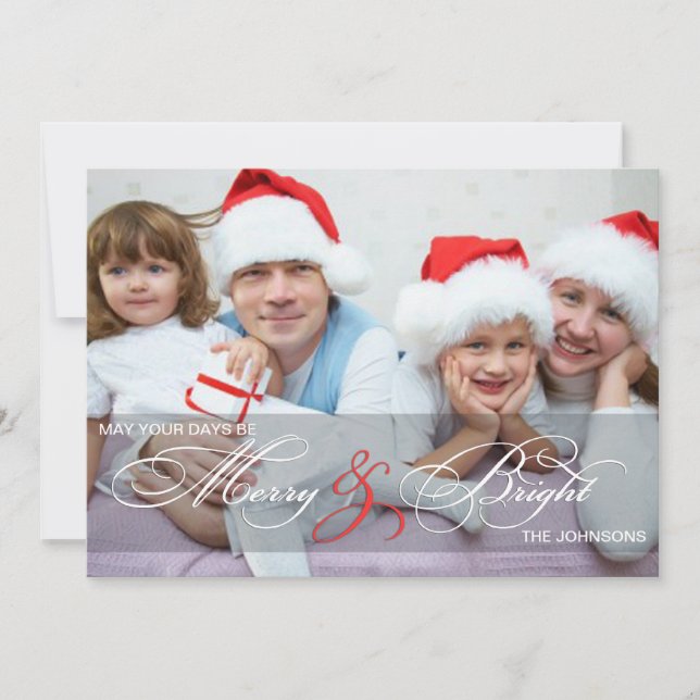 Merry & Bright Holiday Photo Cards (Front)