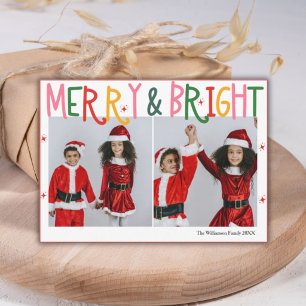 Merry Bright Holiday Photo College Fund QR code Invitation