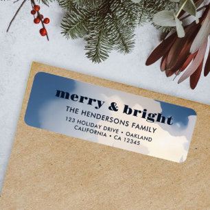 Merry & Bright l Watercolor Blue Return Address