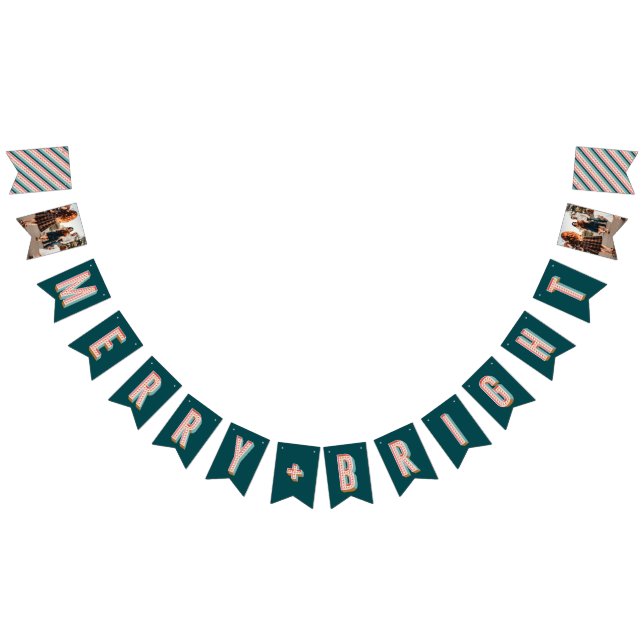 Merry + Bright Marquee Bunting Banner - Teal (All)