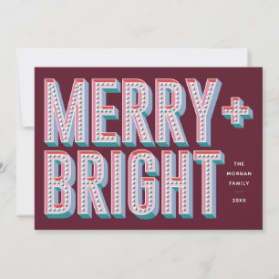 Merry + Bright Marquee Holiday Card - Red