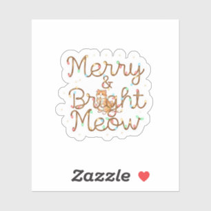 Merry & Bright Meow Cat Silhouette Christmas