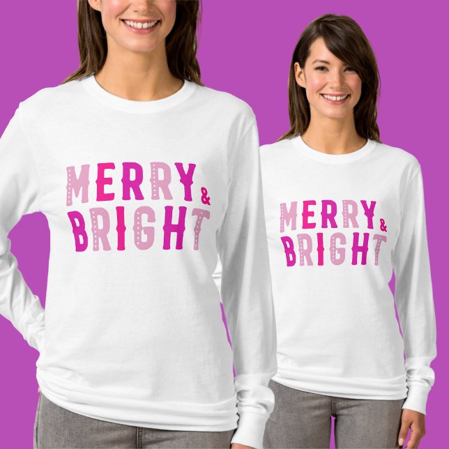  Merry & Bright, Merry Christmas          T-Shirt (Creator Uploaded)