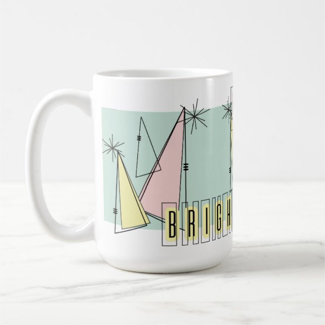 Merry & Bright Mid Century Modern Holiday Mug (Left)