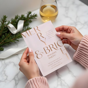 Merry & Bright Minimal Holiday Christmas Party Invitation