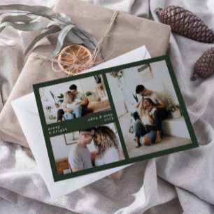 Merry & Bright Minimalist Holiday 3 Photo Card