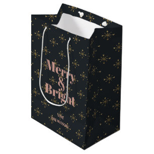 Merry & Bright Modern Charcoal Black Medium Gift Bag