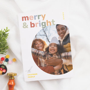 Merry & Bright Modern Colourful Christmas Photo