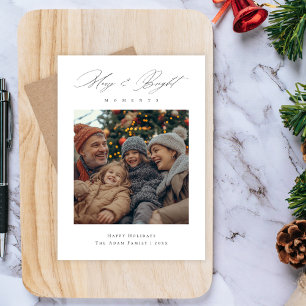 Merry & Bright Moments Christmas Family Photo Holiday Card
