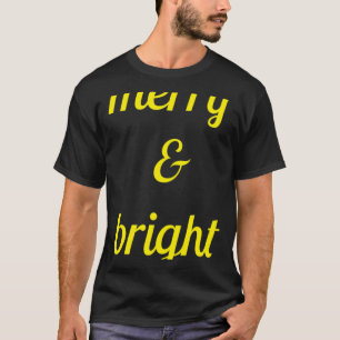 Merry Bright Navy Blue Yellow Gift T Shirt