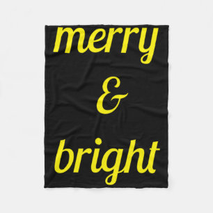 Merry Bright Navy Blue Yellow Gift T Shirt Fleece Blanket