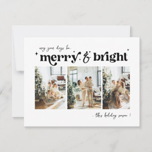 Merry & Bright Neutral Christmas photo  Holiday 