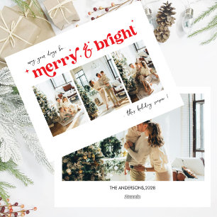 Merry & Bright Neutral Christmas photo  Holiday 