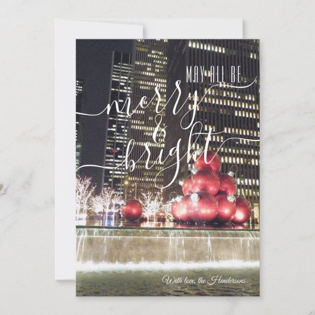 Merry & Bright New York City Christmas Photography Holiday Card (Front)