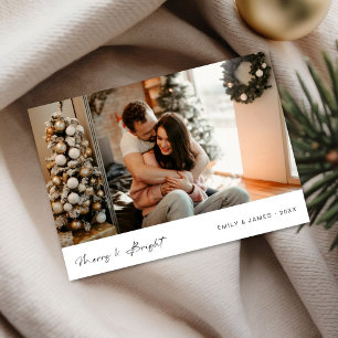 Merry & Bright Newlywed First Married Christmas Holiday Card