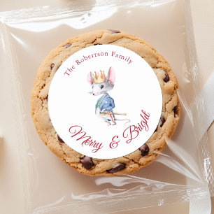 Merry & Bright Nutcracker Mouse Christmas Sticker
