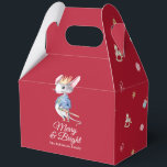 Merry & Bright Nutcracker Mouse Favour Box<br><div class="desc">Add a touch of nostalgic charm to your holiday celebrations with this elegant Christmas favour box. Featuring a watercolor nutcracker mouse on a rich red background with the festive phrase “Merry & Bright, ” it brings warmth and whimsy to your holiday table. Perfect for party favours, small gifts, or festive...</div>