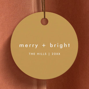 Merry + Bright   Ochre Mustard Gold Christmas Favour Tags