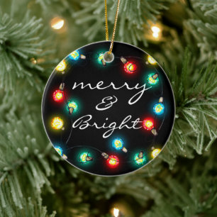 Merry & Bright Ornament - Christmas Lights Decor