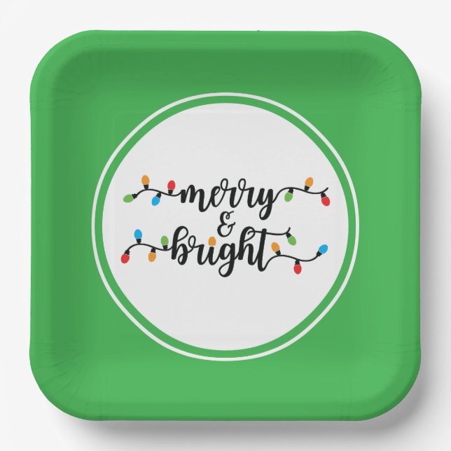 Merry & Bright Paper Plate (Front)