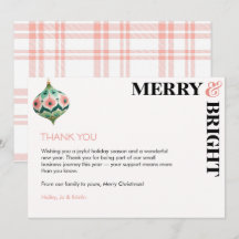 Merry & Bright Peach Pink Business Christmas