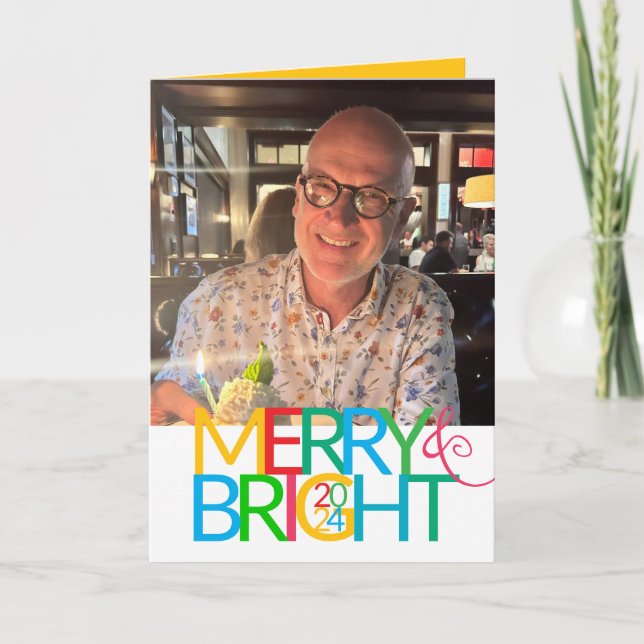 Merry & Bright Photo Holiday Card (Front)