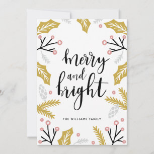 Merry & Bright   Photo Holiday Card