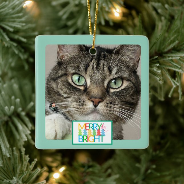 Merry & Bright Photo Ornament (Tree)