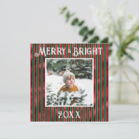 Merry & Bright Photo Red Green Metallic