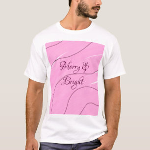 Merry & Bright pink curly doodle design girly mode T-Shirt
