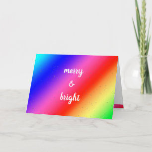 Merry & Bright Rainbow Colours Holiday Card